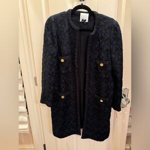 Edward Achour Paris Tweed Coat, Size 42/M/US6